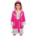thumbnail image 5 of Haitryli Kids Boys Girls 2pcs Boxing Uniform Robe Shorts Kickboxing Muay Thai Combat Martial Arts Tracksuit Hot Pink Silver 6, 5 of 7