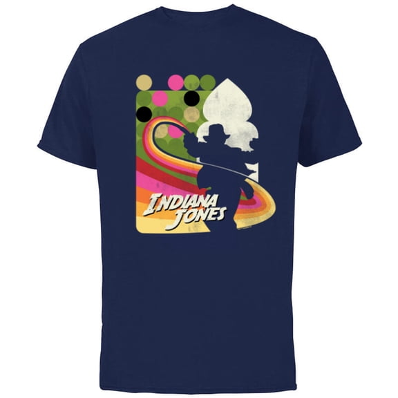 Lucasfilm Indiana Jones and the Dial of Destiny ‘60s Whip - Short Sleeve Cotton T-Shirt for Adults - Customized-Navy