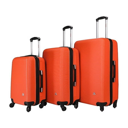 InUSA Royal Lightweight Hardside Checked Spinner 3pc Luggage Set - Orange