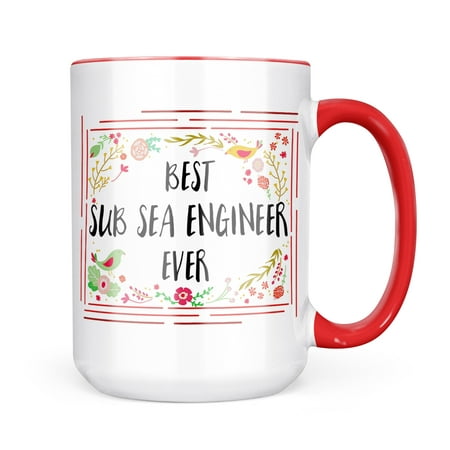 

Neonblond Happy Floral Border Sub Sea Engineer Mug gift for Coffee Tea lovers