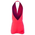 thumbnail image 3 of A2Y Women's Deep Sexy V-Neck Halter Backless Party Club Mini Dress Neon Fuchsia 2XL, 3 of 3