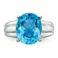 thumbnail image 4 of Primal Gold 14 Karat White Gold 12x10mm Oval Blue Topaz Ring, 4 of 7
