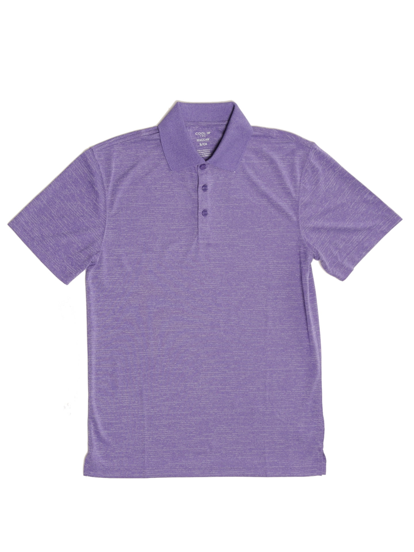 Haggar Haggar Men's Short Sleeve Cool 18 Printed Polo, French Lilac