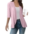 thumbnail image 2 of SHTXOZHI Women Summer Lightweight Cardigan Half Sleeve Hollow-Out Beach Cover Ups Cardigans, 2 of 6