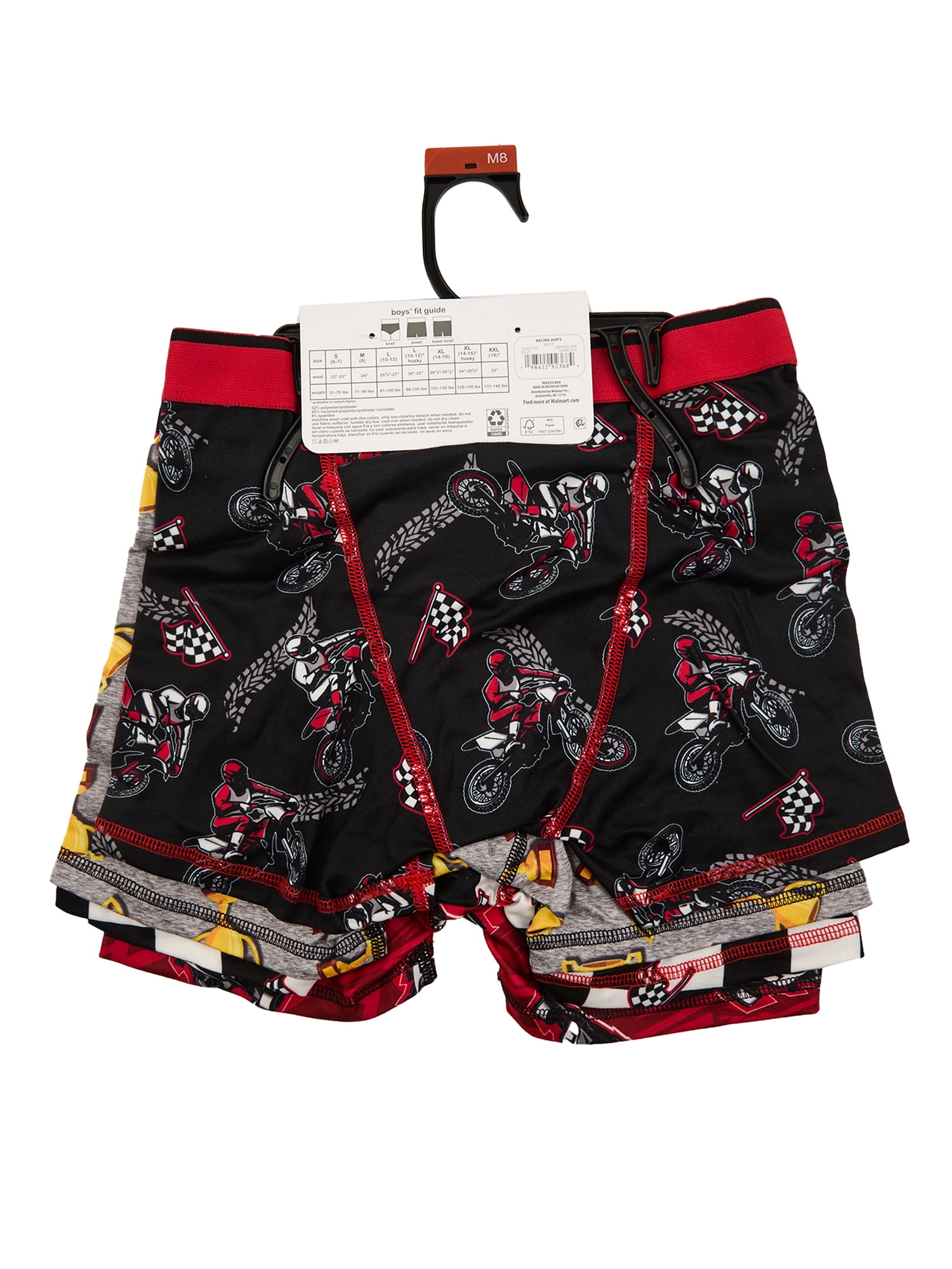 Wonder Nation Boys Boxer Brief Racing Underwear, 4-Pack, Sizes S-XL