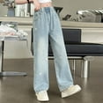 thumbnail image 6 of Spazoro Girls Jeans, Elastic Waist Fashion Wide Leg Baggy with Pockets Denim Pants Blue Size 5-15, 6 of 6