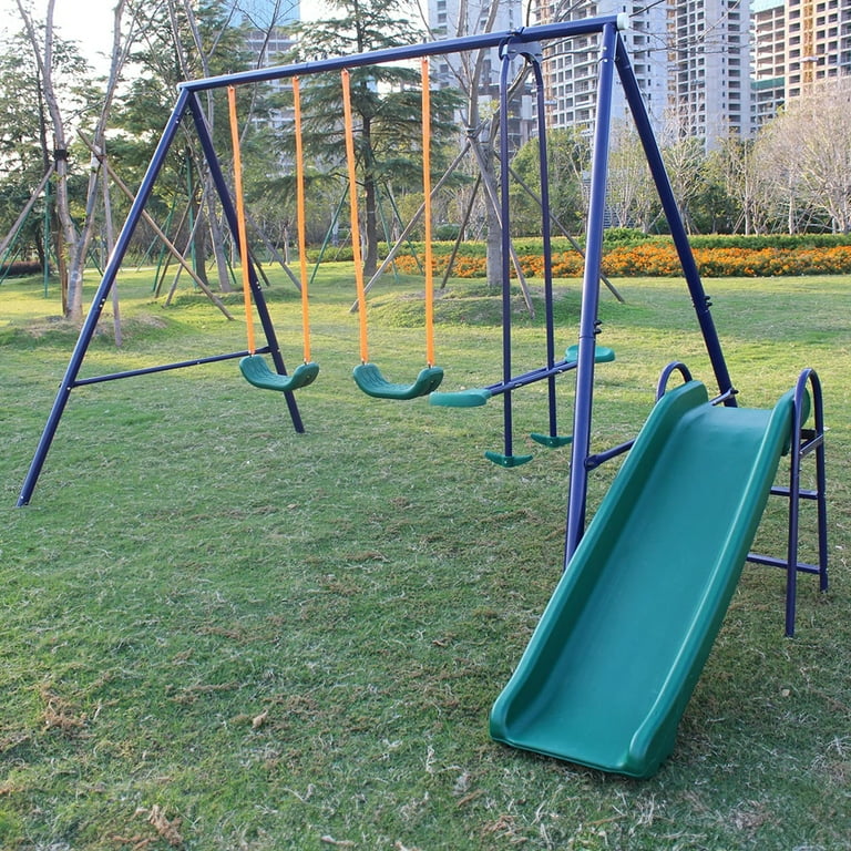 FLESHANDBLOOD Swing Big 2枚 Aukfa 4 in 1 Kids Swing Set, Outdoor Heavy-Duty Metal