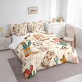 thumbnail image 2 of jejeloiu Beige Cowgirl Western 7-Piece Bedding Comforter Set Kids,Desert Boot Print King Bedding Sets,Reversible, 2 of 7