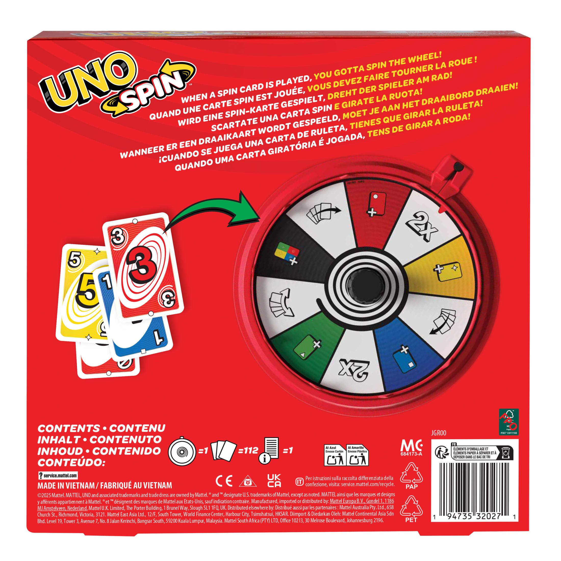 UNO Spin Card Game with Spinner Wheel photo 3