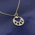 thumbnail image 2 of 1Ct Round Cut Real Moissanite Paw Pendant Necklace 14K Yellow Gold Plated Silver, 2 of 3