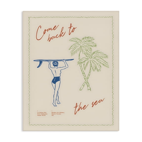 Stupell Industries Contemporary Come Back To The Sea Canvas Art, 16 x 20, by The Prints Vibe