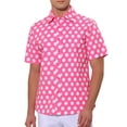 thumbnail image 1 of Camisa de hombre de cuello puntiagudo y mangas cortas con estampado de lunares INSPIRE CHIC L Rosa, 1 of 6