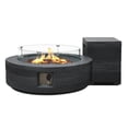 thumbnail image 2 of UPHA 42-inch Outdoor Propane Round Fire Pit Table 50000 BTU Gas Concrete FirePit for Outside Patio with Wind Guard, Lava Rocks, Rain Cover, Dark Grey, 2 of 9