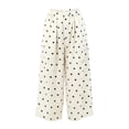 thumbnail image 4 of Telankuip Polka Dot Baggy Barrel Pants for Women Elastic High Waisted Wide Leg Summer Casual Boho Pants Soft Loose Fit Breathable Comfortable Ankle Length Trousers with Pockets 1-White XL, 4 of 4