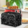 thumbnail image 3 of Yuyamidu Black Toaster Cover 2 Slice Wide Slot Appliance Decorative Cover for Kitchen Spill-Proof Bread Maker Machine Cover Anti Fingerprint Protection, Coffee Bread Dessert Print, 3 of 7
