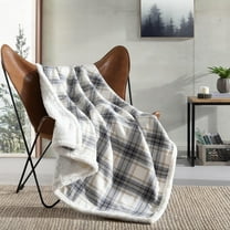 - Blanket, Super Soft Reversible Sherpa & Brushed Fleece Bedding, Throw Blankets for Couch, Ideal for Lounging (Edgewood Plaid Grey)