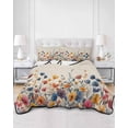 thumbnail image 3 of Colorful Spring Floral King Size Down Alternative Comforter, Lightweight Comforter Quilt Bedding Set with Pillow Shams Elegant Summer Botanical Rustic All Seasons Bed Comforter Duvet Insert 96"x106", 3 of 7