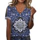 thumbnail image 1 of Tops LOAIHA Floral para mujer de manga corta con cuello en V para verano, 1 of 2