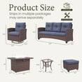 thumbnail image 7 of Layinsun 10 Pieces Patio Furniture Set with Swivel Chairs, Rattan Wicker Rocking Glide Chairs with 44" Propane Gas Fire Pit Table Conversation Set, 7 of 7