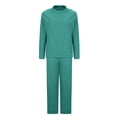 thumbnail image 6 of VBVC No Boundarie Women's Plus Size 2 Piece Fuzzy Fleece Set,Ladies Crewneck Pullover and Jogger Sets,Warm Wide Leg Outfits For Women,Green,Size M, 6 of 7