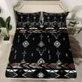 thumbnail image 1 of Erosebridal Tribal Aztec Fitted Sheet Set Full, Sheep Skull Fitted Sheet Full, Triangle Geometric Decor 3pcs, 1 of 6