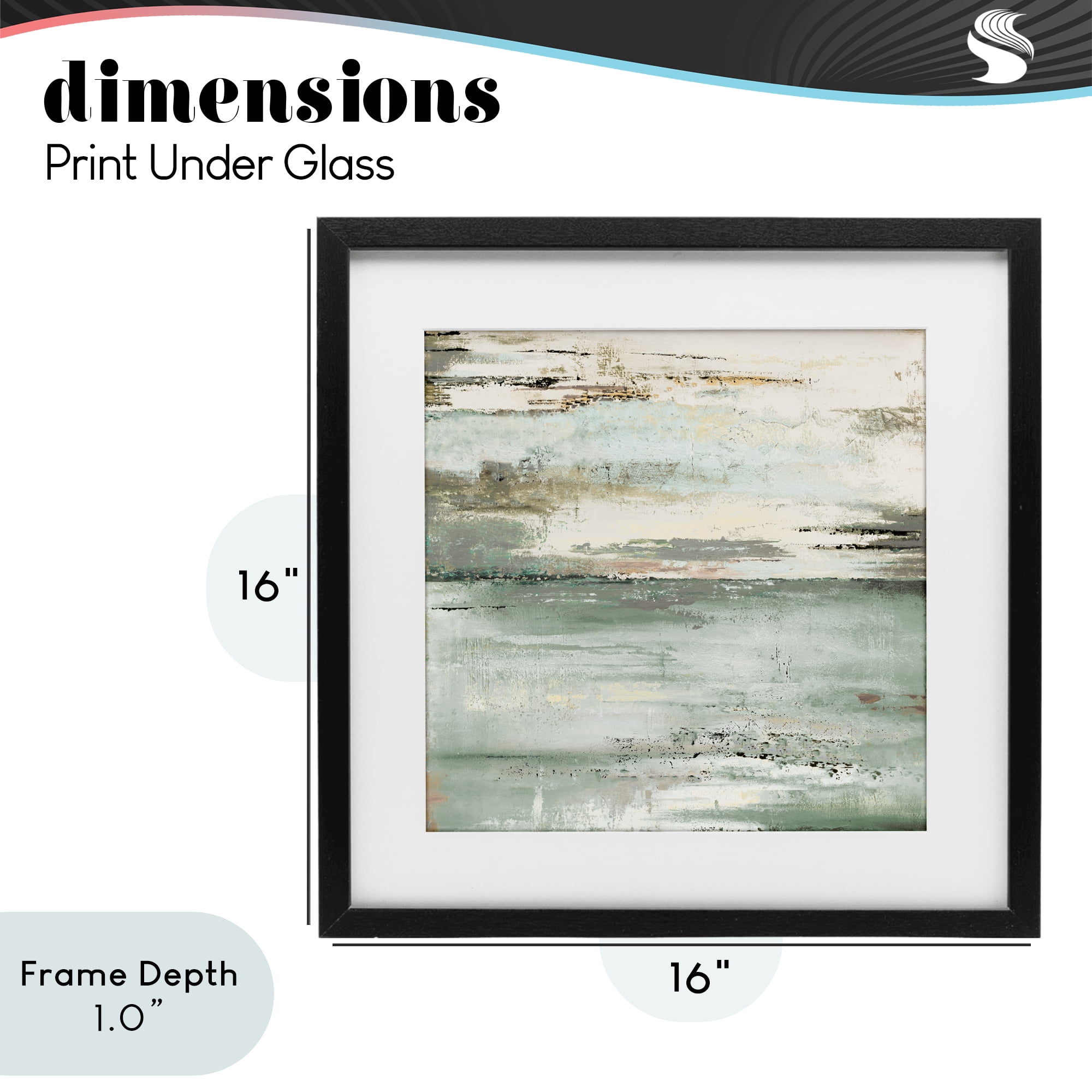 Stupell Industries The Seafoam Ones Abstract Black Framed Print Under Glass, design by Patricia Pinto