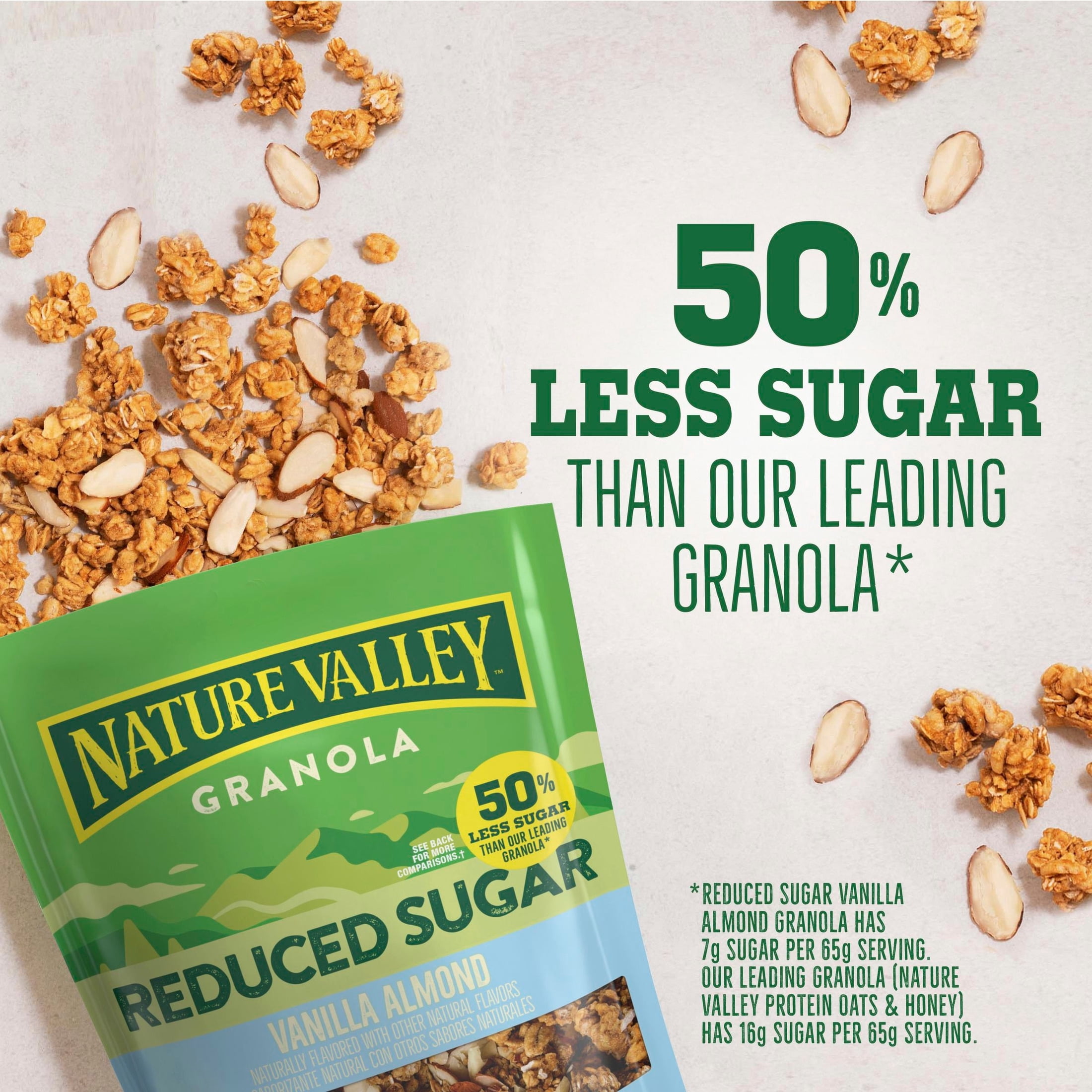Nature Valley Reduced Sugar Vanilla Almond Granola Pouch, 11 oz