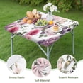 thumbnail image 4 of Pioneer Flower Floral Print Pattern Square Fitted Tablecloth with Elastic Edge,Square Table Cover,Washable Elastic Table Cover for Home Kitchen Party Decor 36"x36", 4 of 6