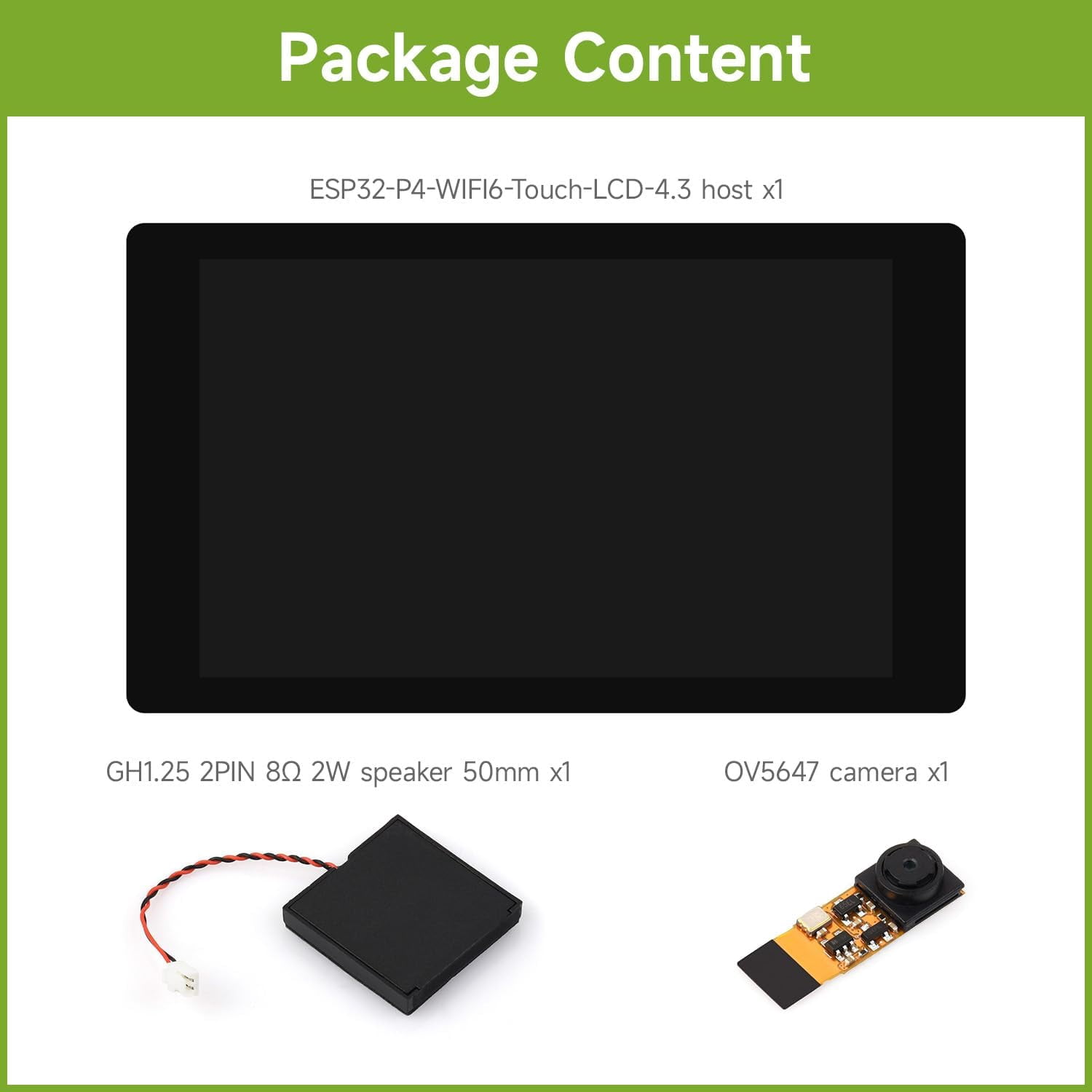 ESP32-P4-WIFI6 4.3inch Development Board, 480 × 800 Resolution, 5-Point Touch, Onboard Audio codec chip, Supports Wi-Fi 6 and BLE 5, with OV5647 Camera