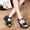 Black, variant on WIZUTIZ Platform Sandals Women Sandals Women Comfort Vintage Elastic Beach Sandals Pull-On Round Toe Shoes Flat Heel (O"-1) Medium Solid Sandals for Lady Beach Free Shipping Beige