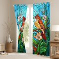 thumbnail image 3 of Feelyou Kawaii Boho Bird Blackout Curtains Set of 2 (52x84 Each), Jungle Flower Plant Window Curtains, Teens Boys Girls Kids Curtains and Drapes, Curtains and Drapes Room Decor, 3 of 6