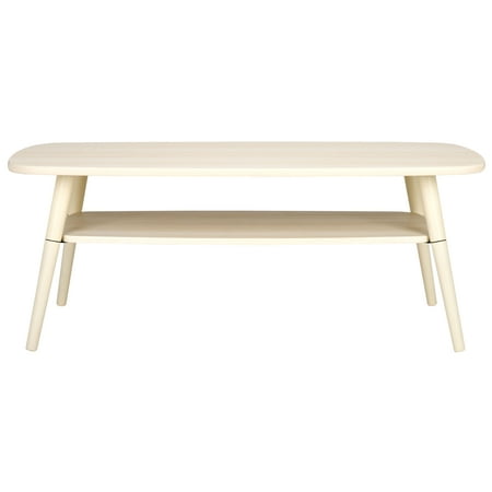 SAFAVIEH Karou Modern 2 Tier Wood Coffee Table Bleached White
