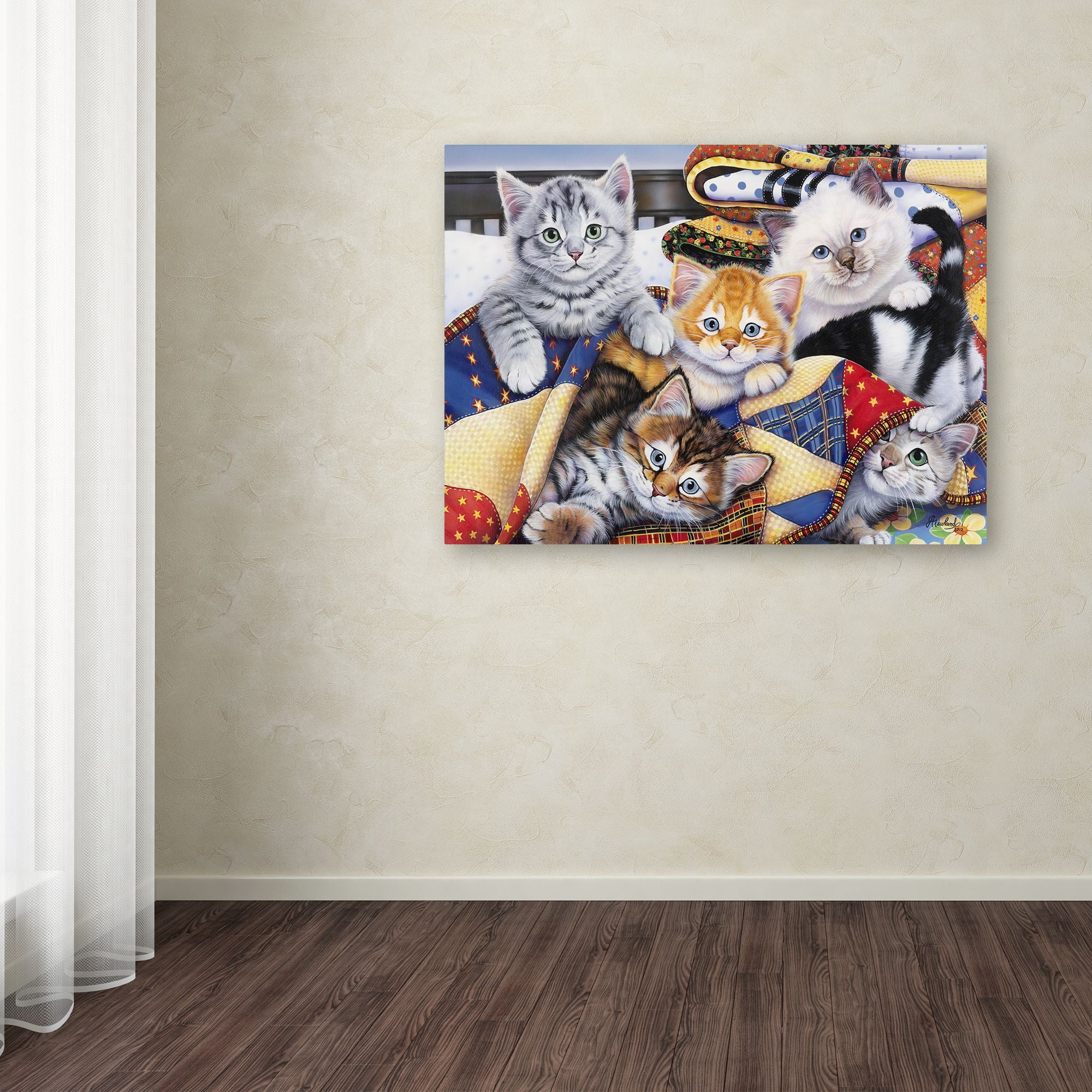 Trademark Fine Art 'Cozy Kittens' Canvas Art by Jenny Newland