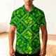thumbnail image 4 of Blusa y camisa hawaiana de manga corta con cuello vuelto para hombre, camisa unisex de verano para playa, informal, de manga corta, con botones, ropa estampada para el Día de San Patricio, blusa para, 4 of 8
