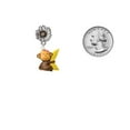 thumbnail image 3 of Delight Jewelry Resin Monkey Hugging a Banana - Two-tone Daisy Flower Post Earrings, 3 of 4