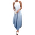 thumbnail image 4 of USSUMA Dress Women's Wedding Guest Tie-Dye Flowy Long Maxi Sundresses for Women Casual Beach Ombre Halter Neck Sleeveless Summer Sun Dresses Graduation, 4 of 6