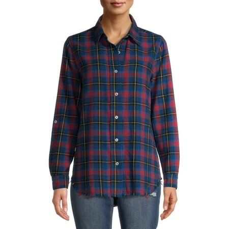 EV1 from Ellen DeGeneres Women’s Plaid Button Down Shirt