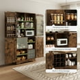 thumbnail image 4 of EOP Tall Kitchen Pantry Storage Cabinet with Doors, Wooden Snack Storage Cabinet with Adjustable Shelves, Large Food Pantry Cabinets with Wine Storage Grid & 6 Door Shelves, Rust Brown, 4 of 8