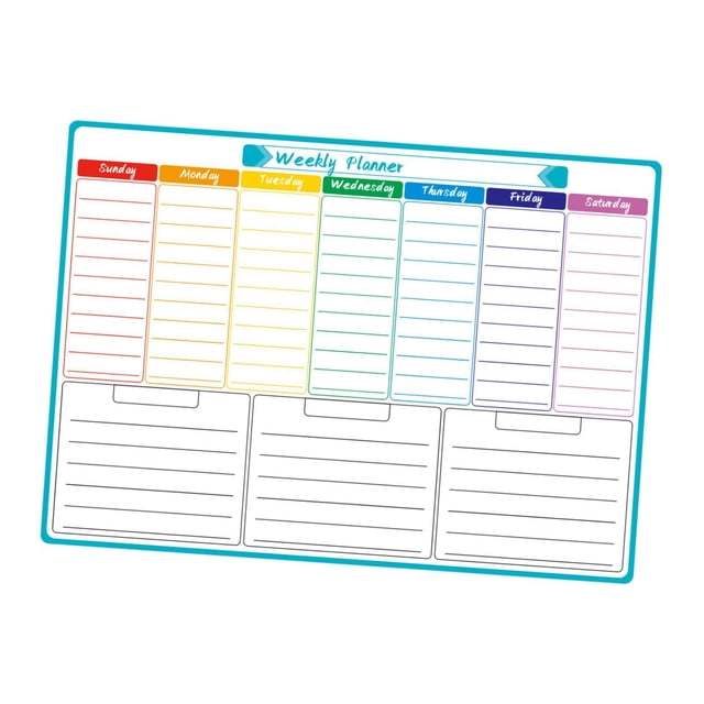 Planificador semanal para la pizarra del refrigerador de refrigerador 11.8 "x16.5" tablero de mensajes Brote de borrado tablero de escritura