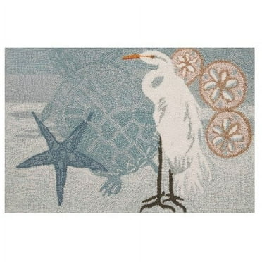 Homefires Accents Coastal Egret Indoor Rug, 22 by 34-Inch