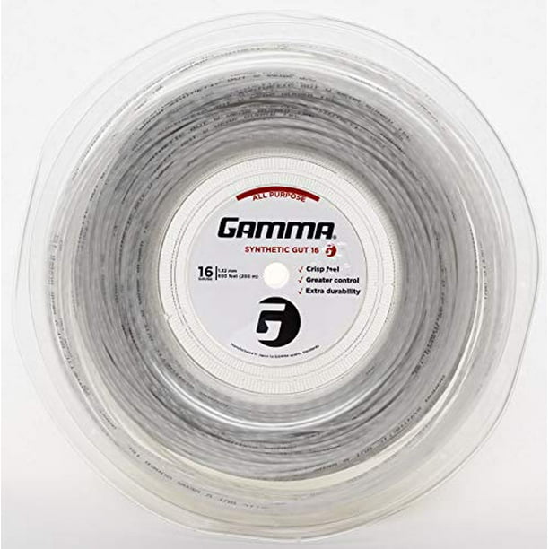 Gamma Sports 16g Synthetic Gut Tennis String Reel, 720', White