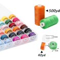 thumbnail image 2 of Kit de hilos de coser de bobinas de 72 piezas 36 colores 500 yardas Carretes de hilo de poliéster de costura con bobinas preenrolladas del mismo color de 36 piezas para coser a mano Diy Emergen, 2 of 5
