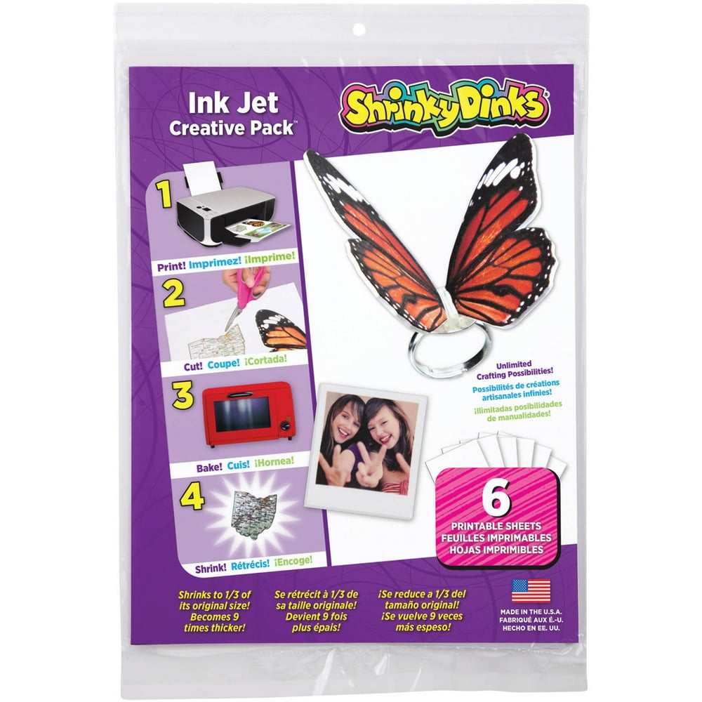 Shrinky Dinks Creative Pack 6 Sheets for Ink Jet Printers - Walmart.com ...