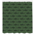 thumbnail image 3 of Ambesonne Sea Animals Shower Curtain, Sharks Silhouettes Art, 69"Wx75"L, Dark Green, 3 of 5