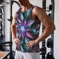 thumbnail image 5 of Cauagu Colored Abstract Print Men's Sleeveless Muscle Shirts,Tank Tops Quick Dry Workout Tank Top Gym Muscle Tee Fitness Bodybuilding T Shirt for Men-Large, 5 of 7