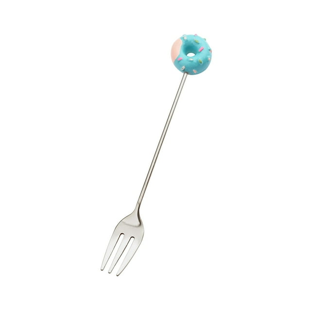 Ynlkorvg Tableware Stainless Steel Sweet Donut Dessert Fork Coffee Spoon And Stirrer