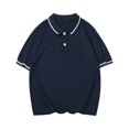 thumbnail image 3 of Boys Short Sleeve Polo Shirt Kids Plain School Uniform Polo Shirt for Boys and Girls,Color:Navy,9-10 Years, 3 of 6