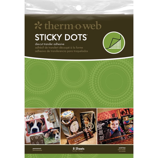 Sticky Dot DieCut Adhesive Sheets8.5"X11" 8/Pkg