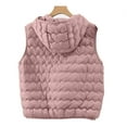 thumbnail image 3 of OGLCCG Women's Lightweight Hooded Vest Full Zip Thin Warm Sleeveless Jacket Casual Fall Winter Soft Cropped Quilted Puffer Vest,XXL,Pink, 3 of 7