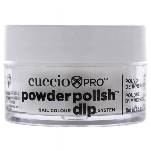 Pro Powder Polish Nail Colour Dip System - White With Silver Mica by Cuccio for Women - 0.5 oz Nail Powder
